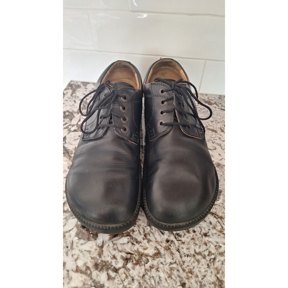 Birkenstock Memphis Black Leather Lace Up Derby Shoes EU 41 L10 M8 Regular Width